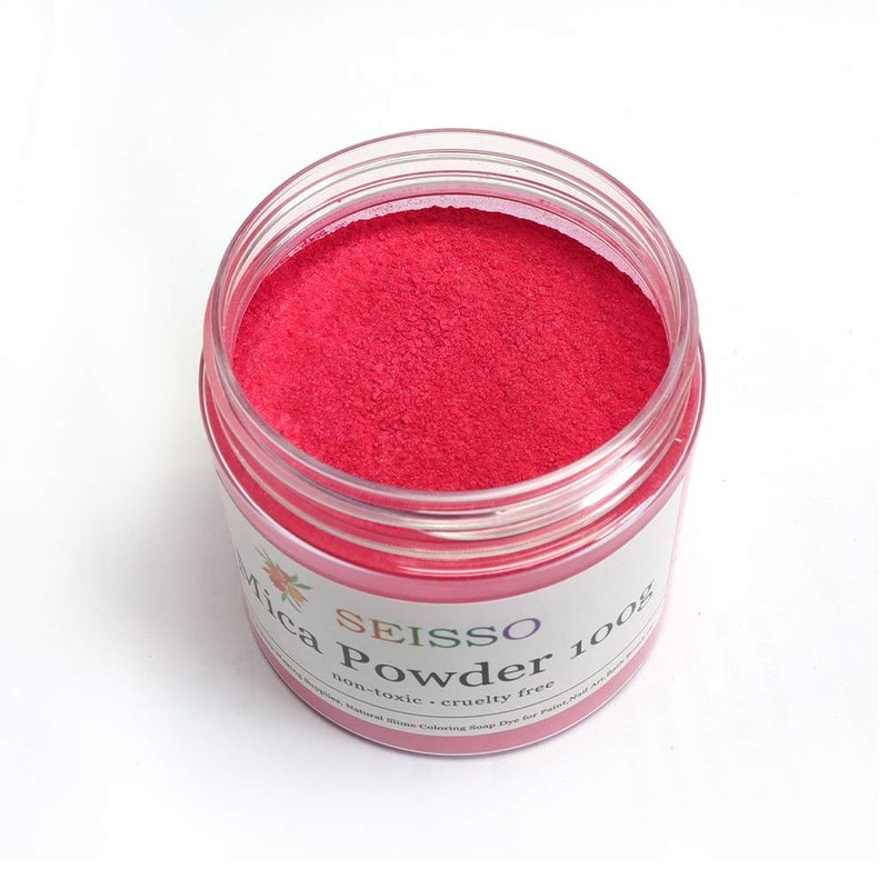 SEISSO Red Strawberry Mica Powder for Epoxy Resin 3.5 oz /100g Powdered Pigment for Soap Colorant Bath Bomb Dye, Cosmetic Grade for Lip Gloss, Acrylic Nails Polish, Craft Projects - Image 1
